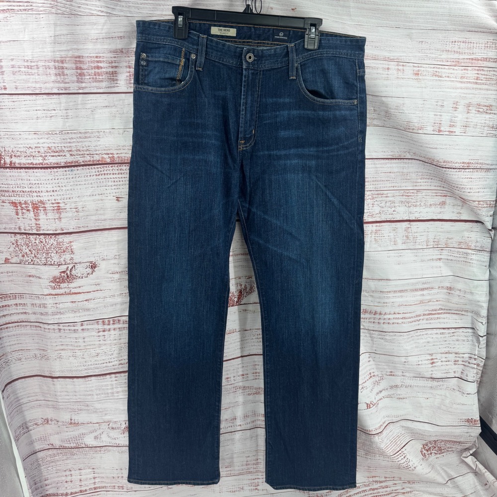 AG Adriano Goldschmied‎ Jeans Mens 36x34 The Hero Relaxed Fit Straight Leg Dark